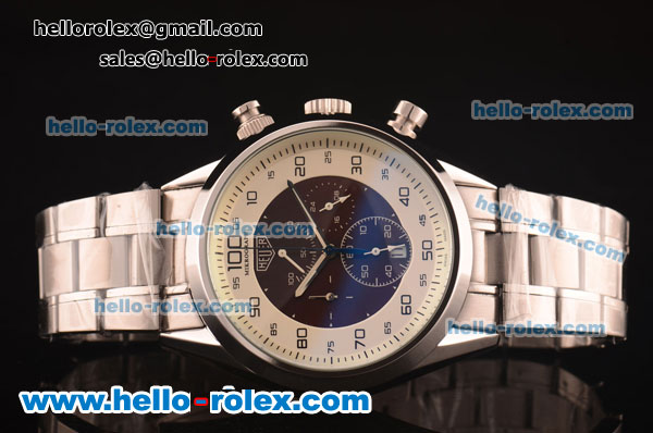 Tag Heuer Mikrograph Chronograph Quartz Full Steel with Grey/White Dial - Click Image to Close